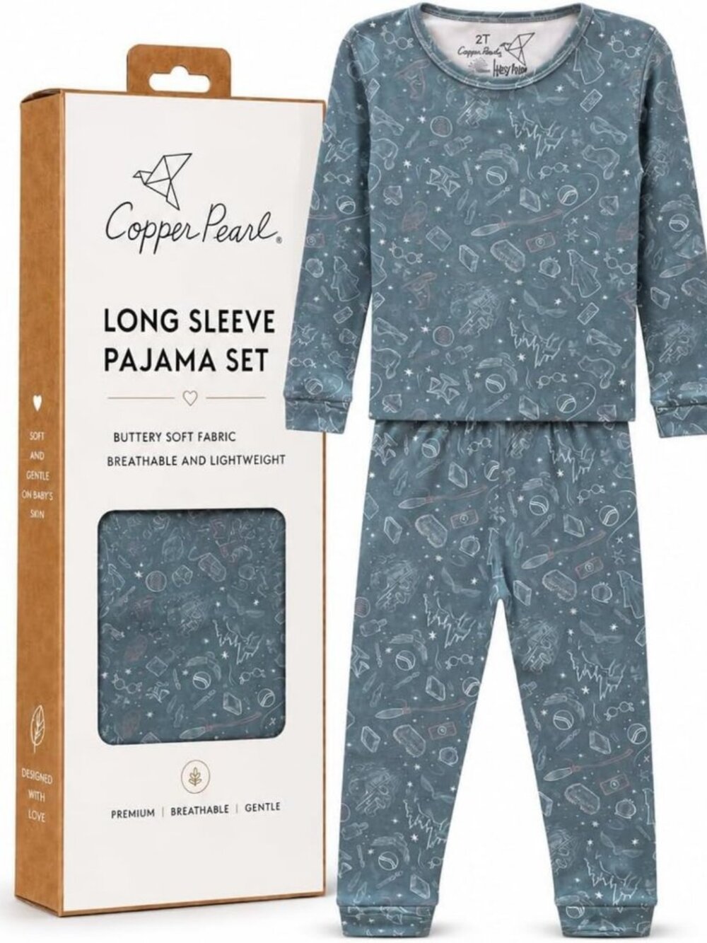 Stylish 2-Piece Long Sleeve Pajama Set for Babies & Kids, Ultra-Soft, Hogwarts